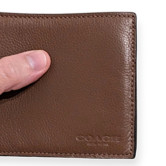 Coach mens compact Sport calf leather wallet - Picture 16 of 16